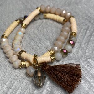 Beaded Shell Bracelets Fringe Tassels